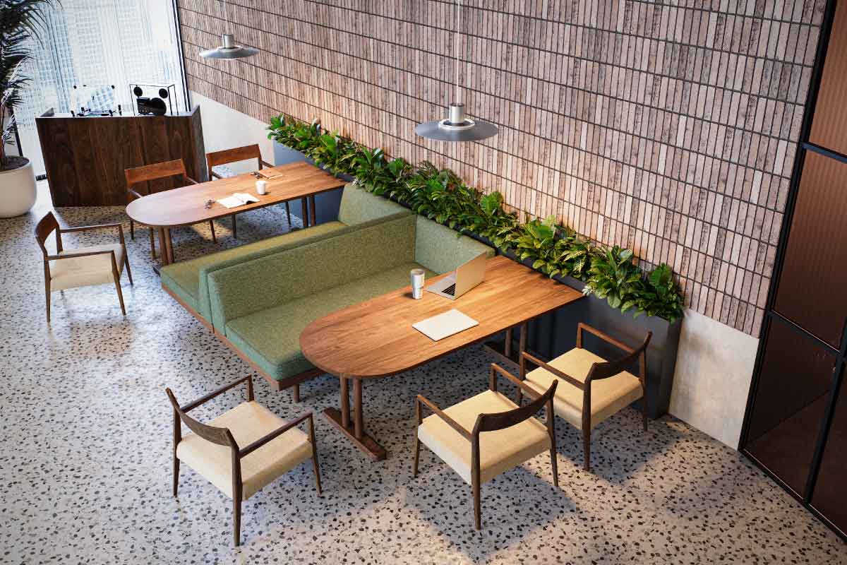 CHILL HALF OVAL LOW DINING TABLE W180cm × D90cm