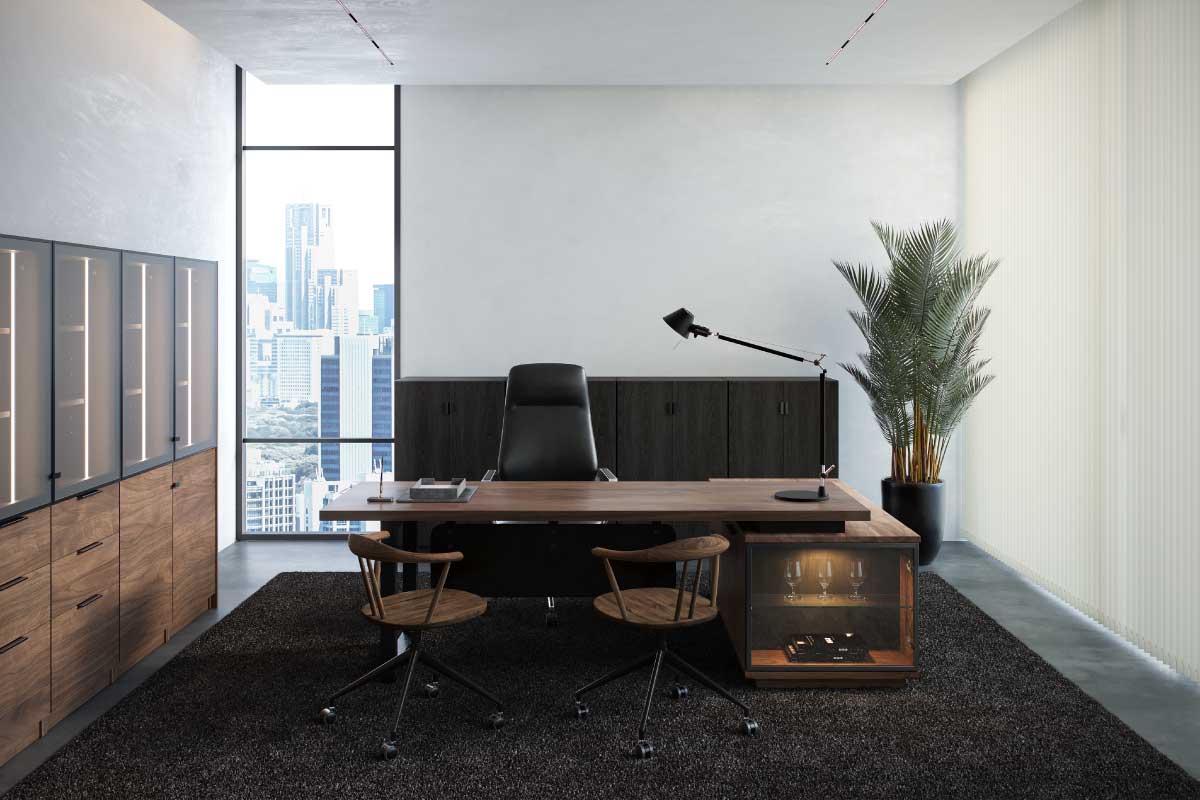 WILDWOOD EXECUTIVE DESK W220×D160×H73